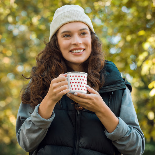 Taza esmaltada con Manzanas