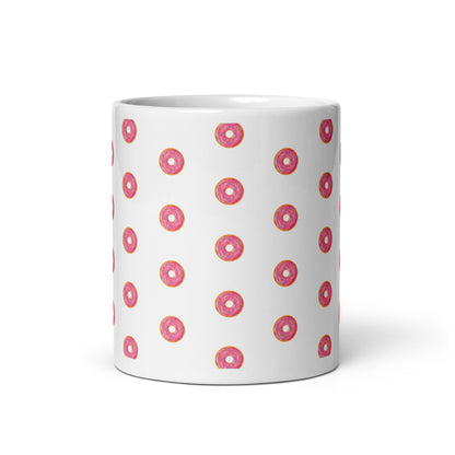 Taza blanca con donuts