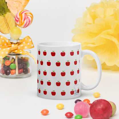 Taza blanca con Manzanas